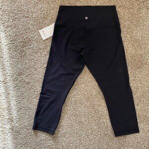 NWT Lululemon Align High-Rise Cropped Leggings Women Size 10 Black 21'' Inseam